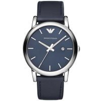 Emporio Armani Uhr AR1731 Unisexuhr Blau Schwarz Leder Men Lady Watch NEU & OVP